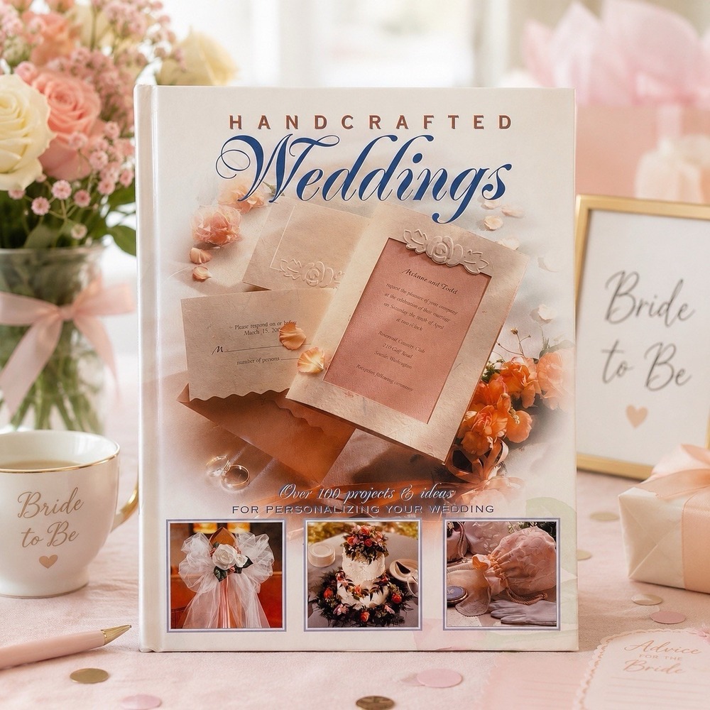 VTG 1999 Handcrafted Weddings Book Bride's DIY Craft Inspiration Guide Gift